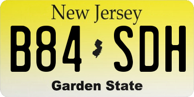 NJ license plate B84SDH