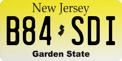 NJ license plate B84SDI