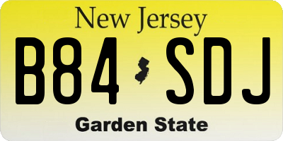 NJ license plate B84SDJ