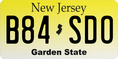 NJ license plate B84SDO