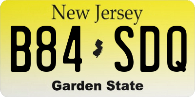 NJ license plate B84SDQ