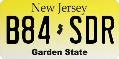 NJ license plate B84SDR