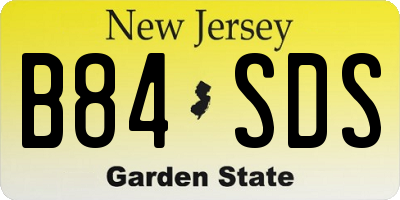NJ license plate B84SDS