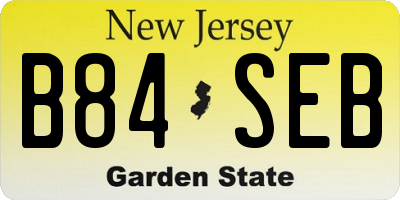 NJ license plate B84SEB