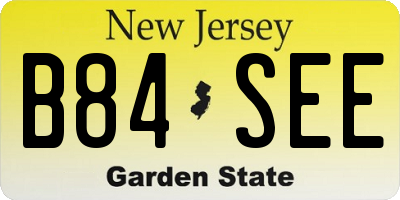 NJ license plate B84SEE