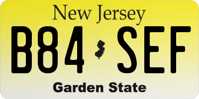 NJ license plate B84SEF