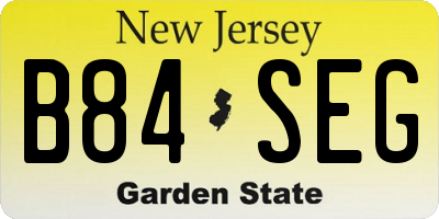 NJ license plate B84SEG