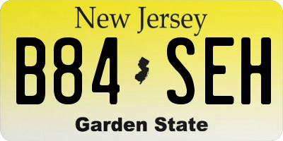 NJ license plate B84SEH