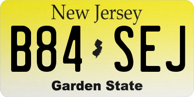 NJ license plate B84SEJ