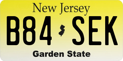 NJ license plate B84SEK