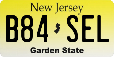 NJ license plate B84SEL