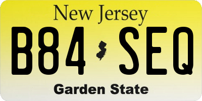 NJ license plate B84SEQ