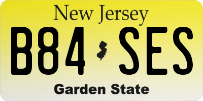 NJ license plate B84SES
