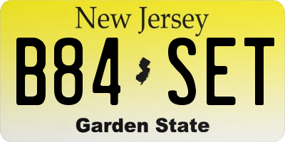 NJ license plate B84SET