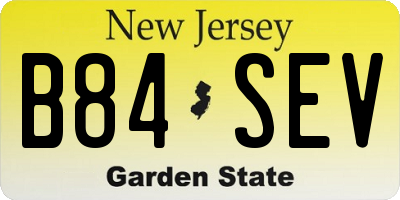 NJ license plate B84SEV