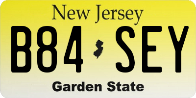 NJ license plate B84SEY