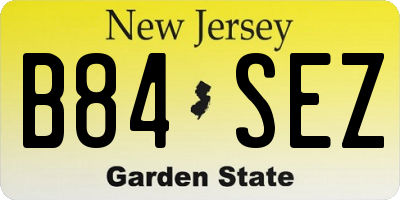 NJ license plate B84SEZ