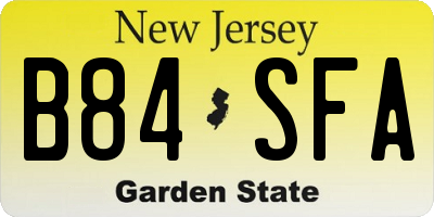 NJ license plate B84SFA