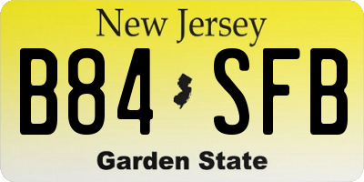 NJ license plate B84SFB
