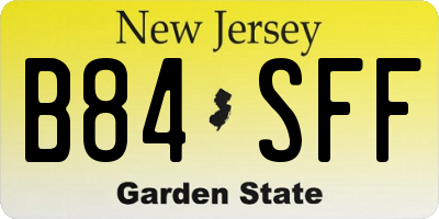 NJ license plate B84SFF