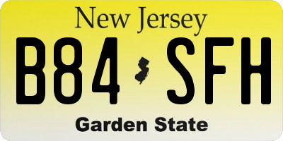 NJ license plate B84SFH