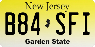 NJ license plate B84SFI