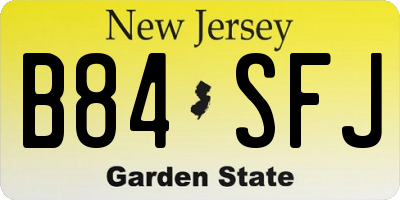 NJ license plate B84SFJ