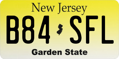 NJ license plate B84SFL