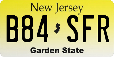 NJ license plate B84SFR