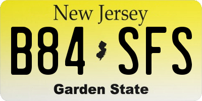 NJ license plate B84SFS
