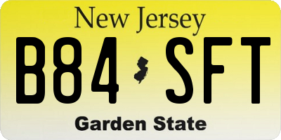 NJ license plate B84SFT