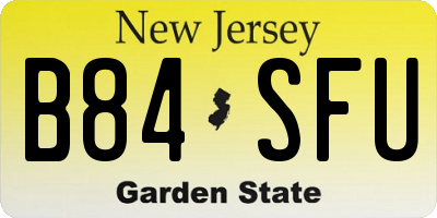 NJ license plate B84SFU