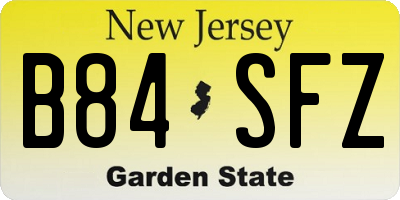 NJ license plate B84SFZ