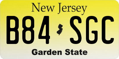 NJ license plate B84SGC