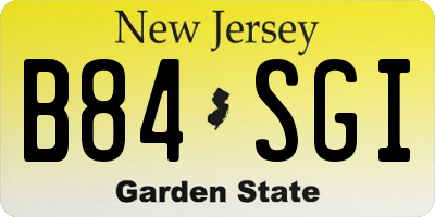 NJ license plate B84SGI