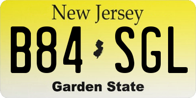 NJ license plate B84SGL