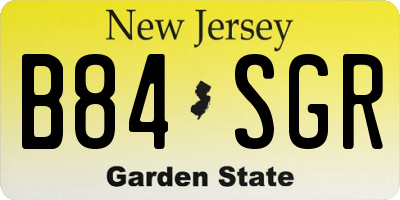 NJ license plate B84SGR