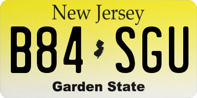 NJ license plate B84SGU