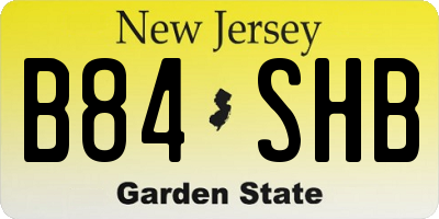NJ license plate B84SHB