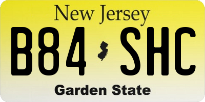 NJ license plate B84SHC