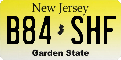 NJ license plate B84SHF