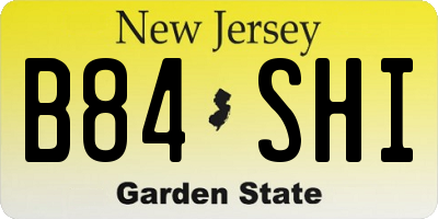NJ license plate B84SHI