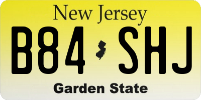 NJ license plate B84SHJ