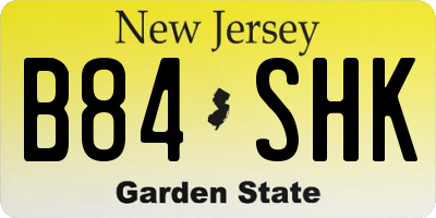 NJ license plate B84SHK