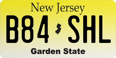 NJ license plate B84SHL