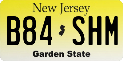 NJ license plate B84SHM