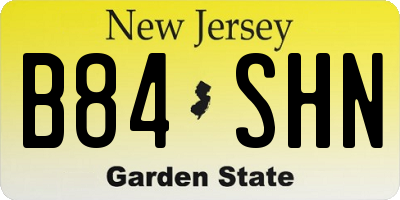 NJ license plate B84SHN