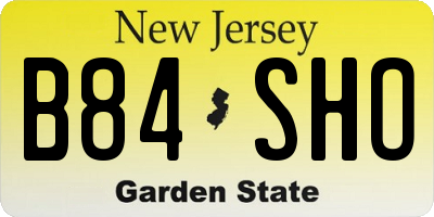 NJ license plate B84SHO