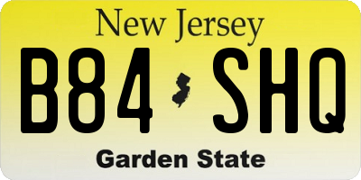 NJ license plate B84SHQ