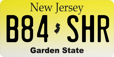 NJ license plate B84SHR
